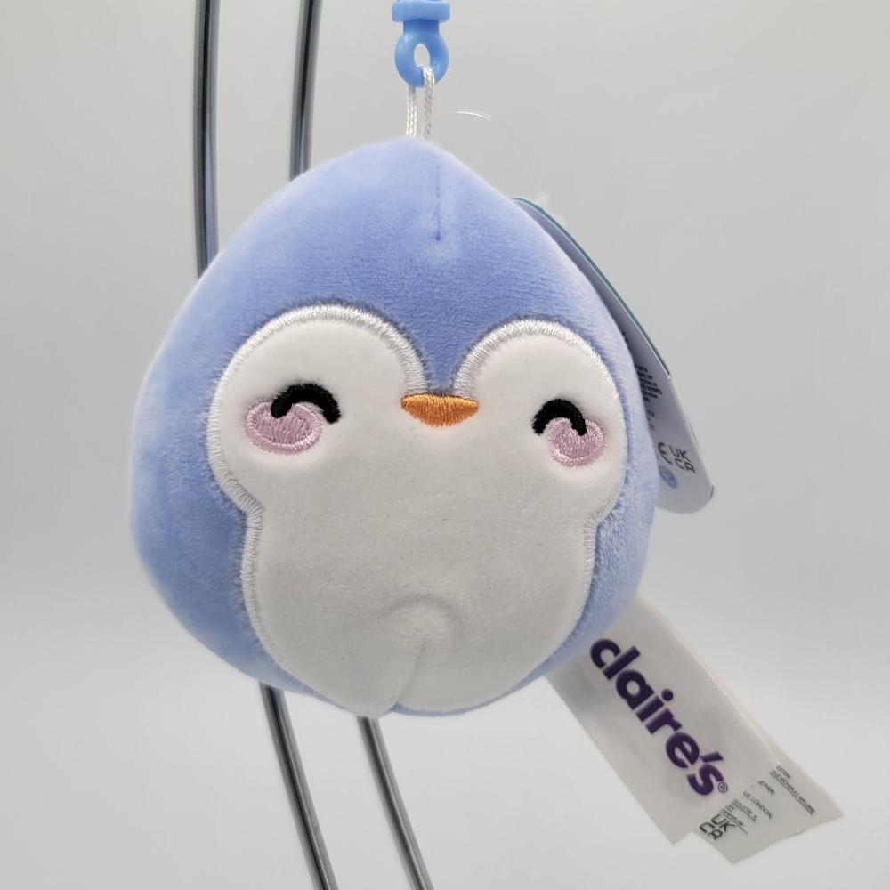 3.5" Helco Penguin Clip NWT Claire's Exclusive HTF Squishmallow Kellytoy Bird